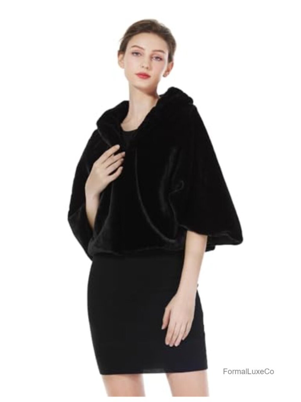 BEAUTELICATE Faux Fur Shawl Soft Fur Stole Wrap Shrug Winter Wedding Formal